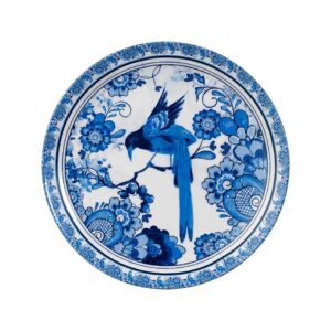KOLOROBIA Decorative Wall Plate|Stand & Metal Hook| Blue Pottery Bird |Hanging Wall Plate